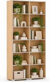 Biblioteka SILVER LINE, 2 kolumny, 2230 x 1200 x 400 mm, buk