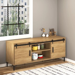 HOMCOM Zestaw do Podwójnych Drzwi Przesuwnych Prowadnica Stal Węglowa Czarna 200x06x18cm | Aosom PL