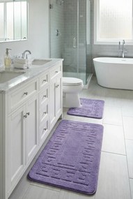 Nowoczesny jasnofioletowy komplet dywaników łazienkowych B9-P89