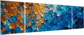 Obraz - Niebiesko-złoty obraz (170x50 cm)