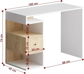 Biurko Tempus White and Oak