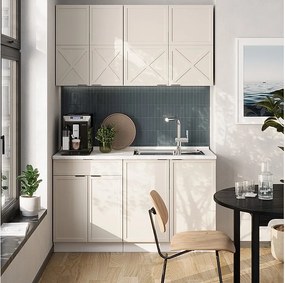 Pojedyncza kuchnia szary/beżowy/biały 140x60x81.6 fame-line