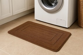 Dywanik Łazienkowy Brązowy 40x60 cm Dekoracyjny Gumowy Spód Antypoślizgowy