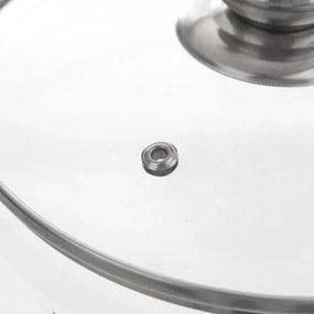 Orion Szklana pokrywa z uchwytem ze stali nierdzewnej, śr. 22 cm, 22 cm