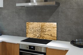 Szkło Ozdobne do Kuchni Antyczna Mapa Podróżnika