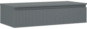Mexen Rivel szafka łazienkowa podumywalkowa 100 cm z blatem, 1 szuflada, ryflowana , grafit mat - 91A20-10023-1-BFC66