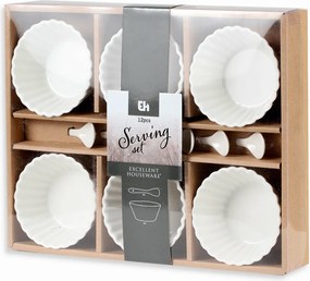 EH Zestaw miseczek do serwowania z łyżeczkami Fala okrągły, 12 szt.