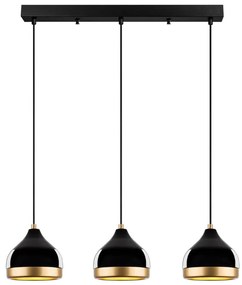 Żyrandol na przewodzie YILDO 3xE27/40W/230V czarny/złoty