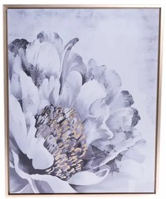 Obraz na płótnie w ramie Peonia - złoty druk, 40 x2,5 x 50 cm