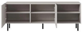 PAXOS RTV-1 TV stolik RTV 150 cm,kaszmirowy nowoczesny ryflowane fronty