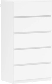 HOMCOM Komoda Sideboard z 5 szufladami, 55 cm szer x 34 cm gł x 100 cm wys, Biała