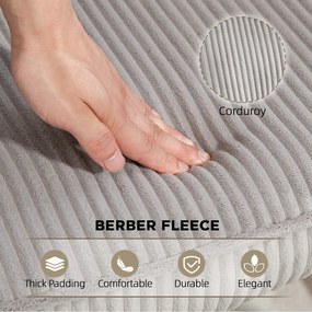 HOMCOM Vintage fotel bujany, zakrzywione płozki, grube wypełnienie, buk i stal, jasnoszary