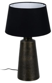 Czarna lampa stołowa z tekstylnym kloszem (wysokość 66 cm) – Ixia