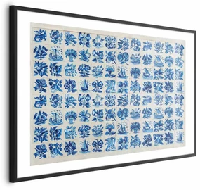Plakat Płytki azulejos 60x40 cm z ramą czarną z marginesem ARTGEIST B