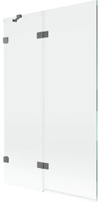 Mexen Lunar parawan nawannowy 2-skrzydłowy lewy 110 x 150 cm, transparent, gun metal - 897-110-100-95-00-L