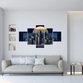 Obraz – Geometryczne miasto (125x70 cm)