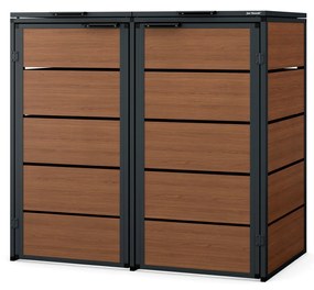 Zabudowa śmietnikowa 120L dwukomorowa, antracyt - orzech