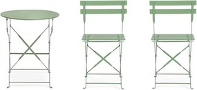 Szałwiowy stalowy zestaw mebli ogrodowych dla 2 osób Austin – Bizzotto