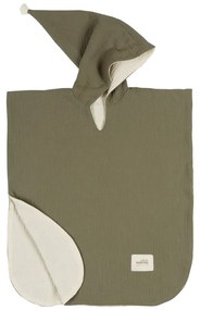 Muślinowe poncho dziecięce w kolorze khaki rozmiar M – Malomi Kids