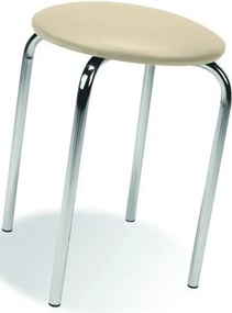Kremowy okrągły taboret kuchenny metalowy E1-D96