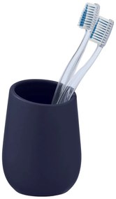 Ciemnoniebieski ceramiczny kubek na szczoteczki do zębów Wenko Badi