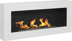 Kominek ścienny na bioetanol Siena biały, dł. 90 x gł. 12 x wys. 40