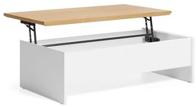 Biały stolik w dekorze dębu 60x110 cm Abilen – Kave Home