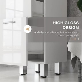 Kleankin szafka łazienkowa biała z 4 szufladami elegancka z płyty wiórowej Biały 30D x 30S x 93W cm | Aosom PL