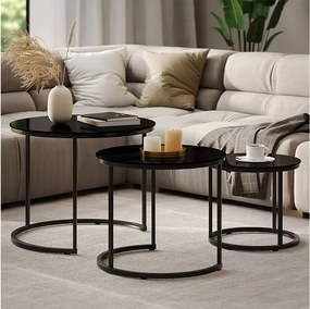 Zestaw stolików kawowych szkło 55x55x44.5 montreal