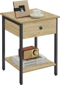 Szafka nocna loftowa z szufladą i półką Faro 04, dąb artisan