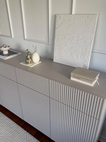 Komoda z szufladami Nicole 200 cm - kaszmir / złote nóżki