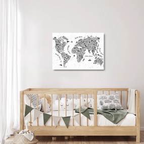 Obraz na szkle - Mapa piktogramów (70x50 cm)