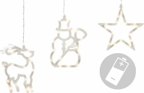 Świąteczna ozdoba - gwiazda, bałwan, renifer, LED FROST