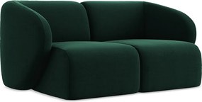 Modułowa sofa 2-osobowa - z tkaniny welwetowej - butelkowa zieleń - LANI