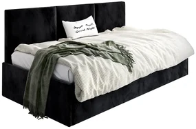 Czarne młodzieżowe łóżko sofa Santina 4X