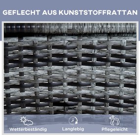 Outsunny Leżak Ogrodowy Technorattan Nowy Zestaw Leżaków Ogrodowych 3 Częściowy Komfortowy 200 cm Durable Dla Ogrodu | Aosom PL