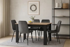Nowoczesny stół do salonu dąb craft + czarny - Silio 4X