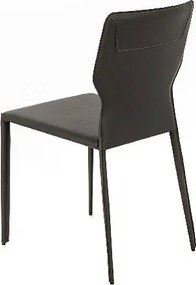 Kim - Krzesło ze skóry ekologicznej w kolorze ciemnoszarym, 2 szt.