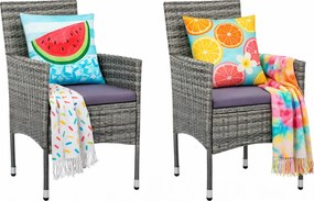 Komplet szarych krzeseł ogrodowych M8-B95