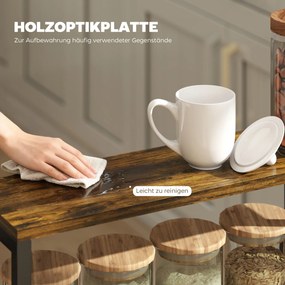 HOMCOM Wózek kuchenny serwisowy 5 poziomów, wózek regał kuchenny z blatem, kółka, uchwyt 47 x 13 x 96,5 cm, Czarny
