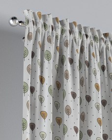 Zasłona na kanale z grzywką 1 szt. kolor brązowy tkanina wzorzysta