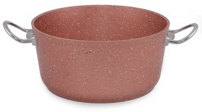 Różowy aluminiowy garnek z pokrywką Güral Porselen Classic, ø 24 cm