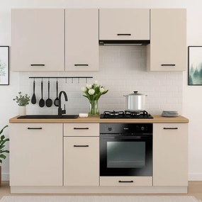 Zestaw Mebli Kuchennych MODERN 200 cm Kaszmir/Biały Nowoczesny