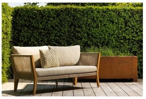 Beżowo-naturalna sofa ogrodowa z litego drewna dębowego San Remo – Exotan