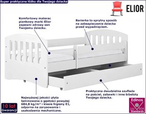 Łóżko dziecięce z materacem Pinokio 2X 80x140 - białe