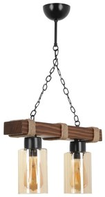Żyrandol na łańcuchu JASMIN 2xE27/40W/230V brązowy/beżowy