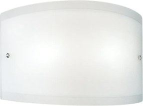 Kinkiet Lecce z białego szkła satynowego, chromowane detale, E27 max 42 W, IP20, 35x12 cm