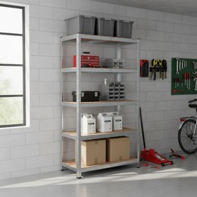 Regał o dużej nośności HEAVY, maks. 875kg, 90x40x180cm, srebrna Jurhan