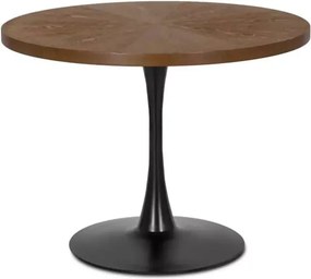 Elegancki stół Murray – nowoczesny okrągły stół o średnicy 100 cm na czarnej metalowej nodze z laminowanym blatem