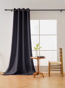 Ciemnoszara zasłona OXFORD 140x250 cm Zawieszanie: Taśma z wiązaniami
